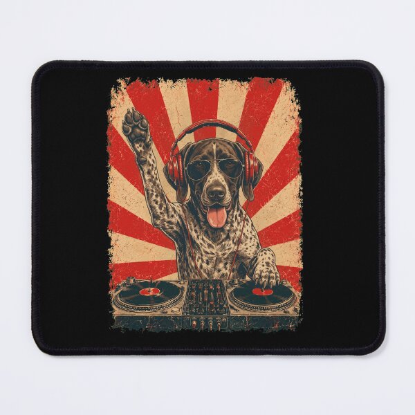 Item preview, Vintage DJ German Shorthaired Pointer With Headphones Art Dog Owner designed and sold by DoodleTortle.