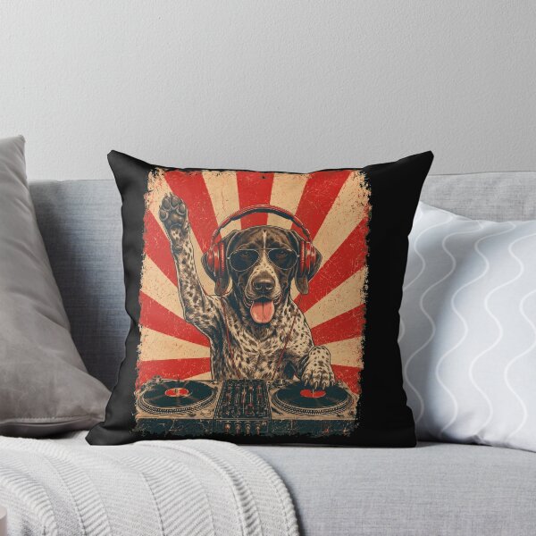 Item preview, Vintage DJ German Shorthaired Pointer With Headphones Art Dog Owner designed and sold by DoodleTortle.