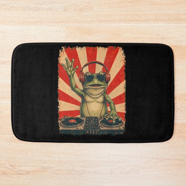 Item preview, Vintage DJ Frog With Headphones Art Animal Lover designed and sold by DoodleTortle.