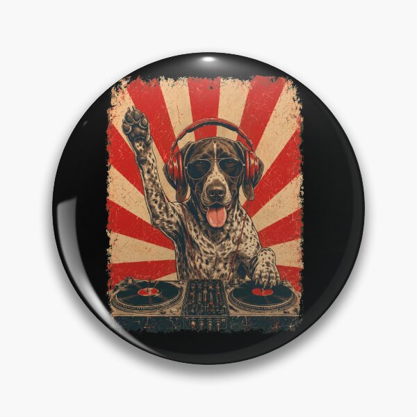 Item preview, Vintage DJ German Shorthaired Pointer With Headphones Art Dog Owner designed and sold by DoodleTortle.