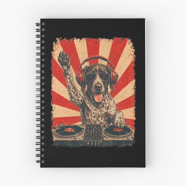 Item preview, Vintage DJ German Shorthaired Pointer With Headphones Art Dog Owner designed and sold by DoodleTortle.