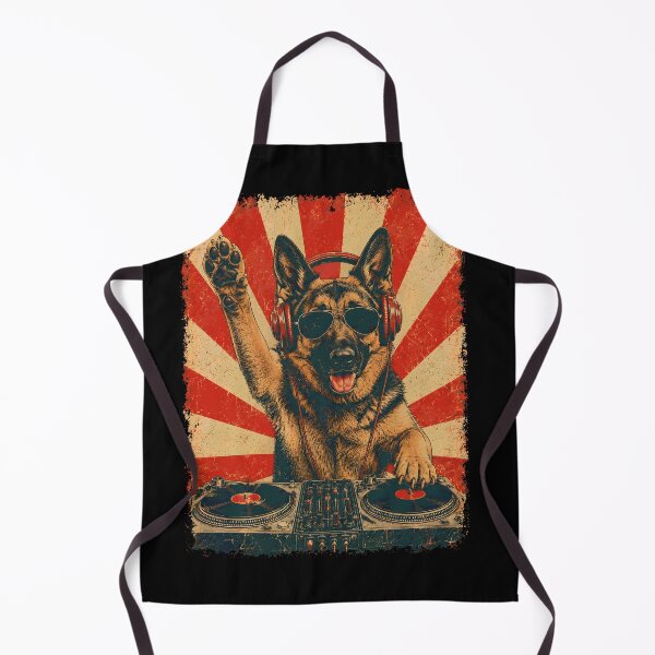 Item preview, Vintage DJ German Shepherd With Headphones Art Dog Owner designed and sold by DoodleTortle.