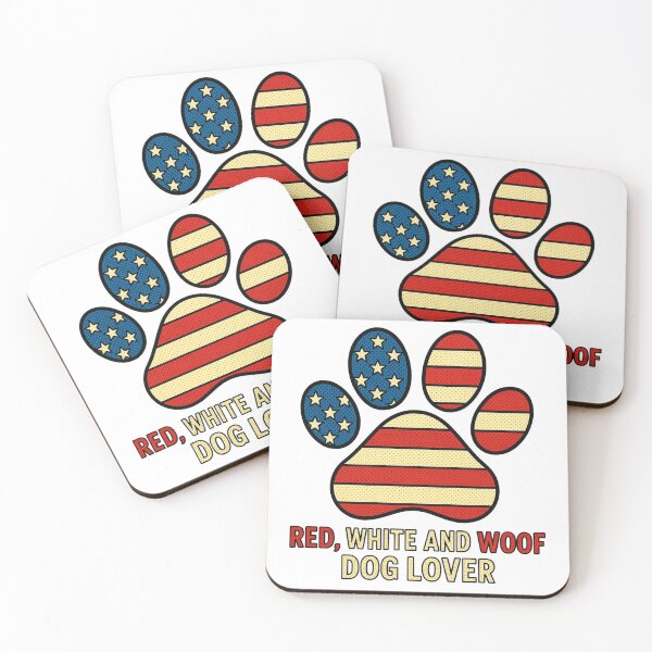 Item preview, Red White and Woof 4th of July Dog Paw Shirt Design designed and sold by MerchlyMike.