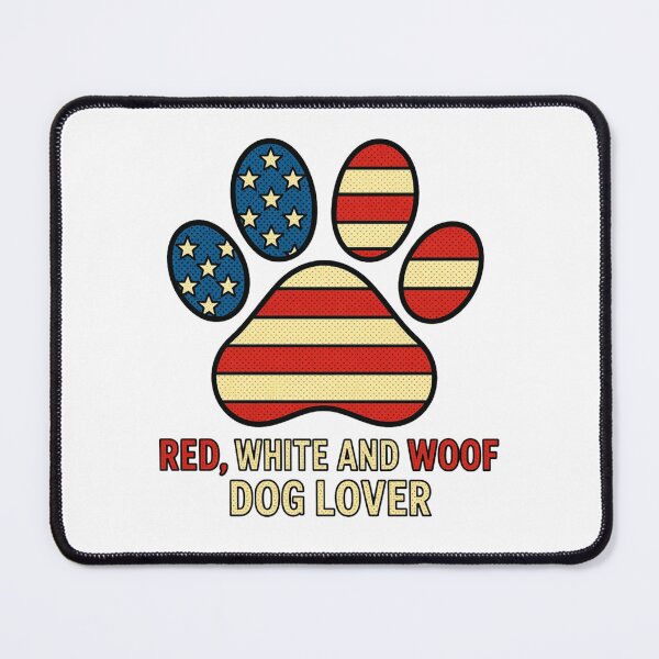 Item preview, Red White and Woof 4th of July Dog Paw Shirt Design designed and sold by MerchlyMike.