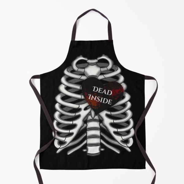 Item preview, Dead Inside Quote - Anatomical Skeleton Rib Cage and Black Heart designed and sold by Ossidiana..