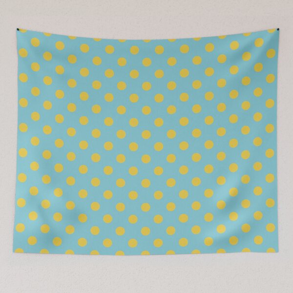 Item preview, Yellow and Light Blue Polka Dots Pattern designed and sold by The Innocent Ghost Project.