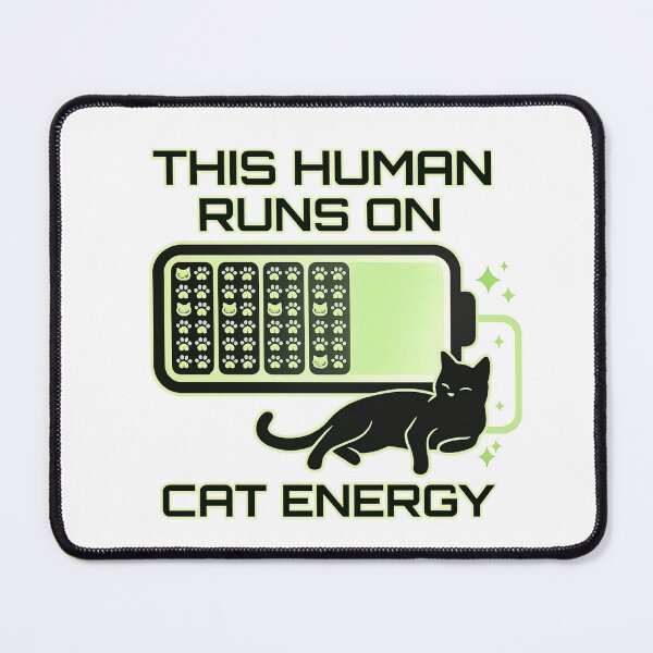 Item preview, This Human Runs On Cat Energy Funny Cat Lover Shirt designed and sold by Safe Haven Pets.