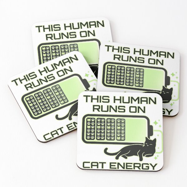 Item preview, This Human Runs On Cat Energy Funny Cat Lover Shirt designed and sold by Safe Haven Pets.