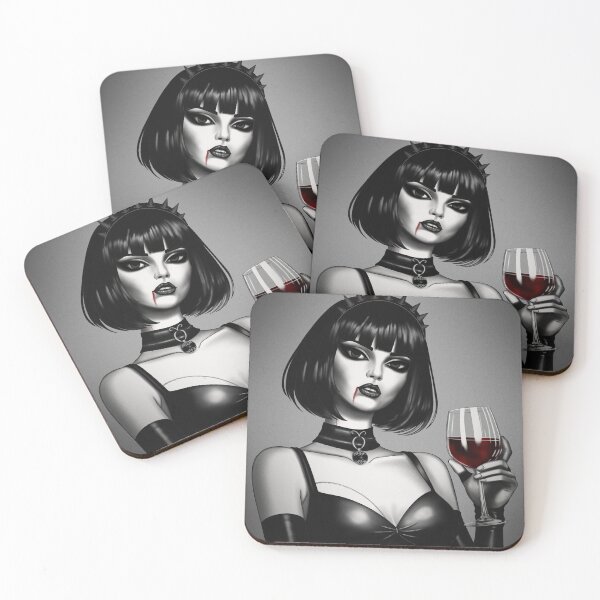 Item preview, OSSI DRINKING WINE - Gothic Vampire Girl Drinking Red Wine - Dark Portrait designed and sold by Ossidiana..