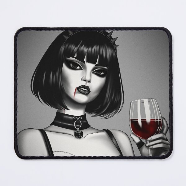 Item preview, OSSI DRINKING WINE - Gothic Vampire Girl Drinking Red Wine - Dark Portrait designed and sold by Ossidiana..