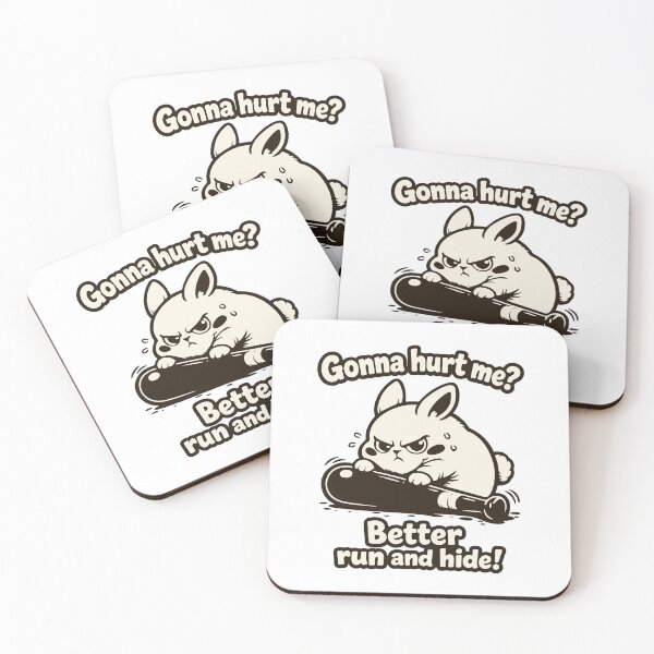 Item preview, Angry Bunny with Bat: You Hurt Me Funny Revenge Art designed and sold by MalisoStickers.