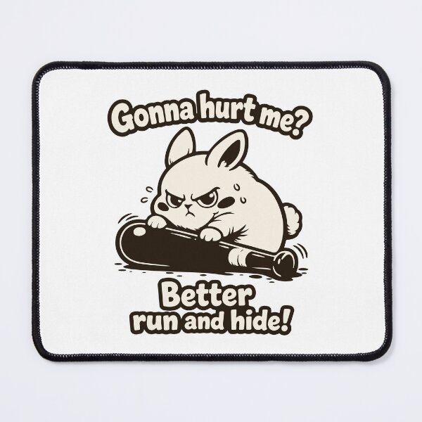 Item preview, Angry Bunny with Bat: You Hurt Me Funny Revenge Art designed and sold by MalisoStickers.