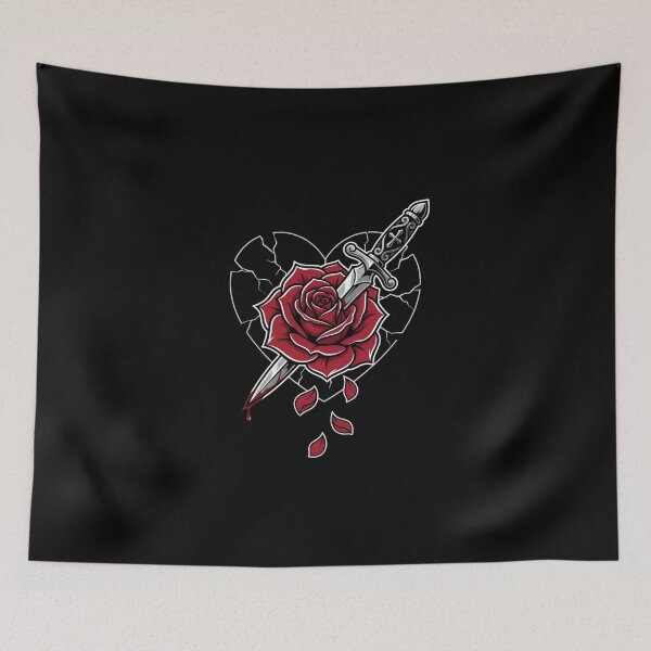 Item preview, Romeo and Juliet Dagger Rose Broken Heart Design designed and sold by Fenay Designs.