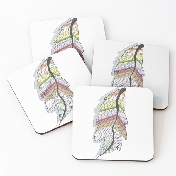 Item preview, Tickle Me - Hand Drawn Multi Coloured Bird Feather designed and sold by AJPrettyObscene.