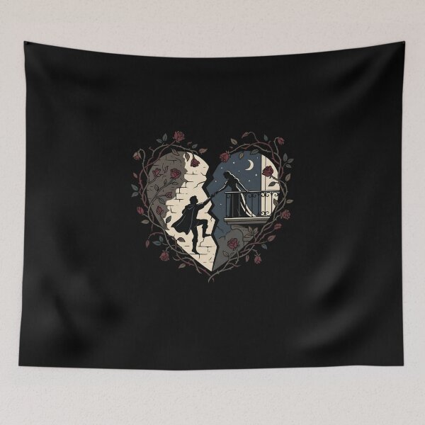Item preview, Romeo and Juliet Cracked Heart Balcony Lovers Design designed and sold by Fenay Designs.