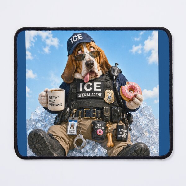 Item preview, Goofy ICE Hound Dog Cartoon Sitting on Ice Cubes designed and sold by AnimalMarvels.