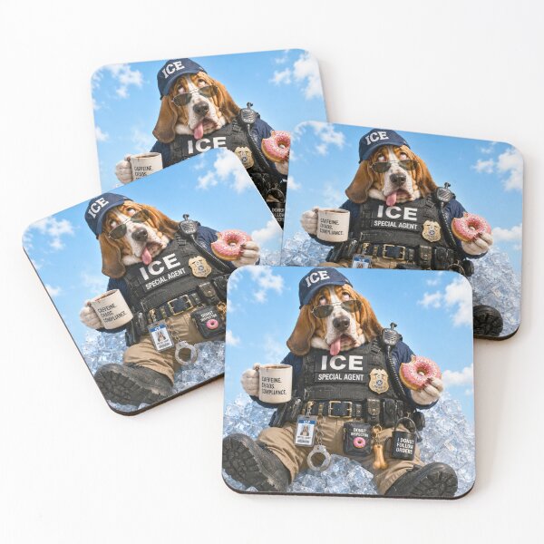 Item preview, Goofy ICE Hound Dog Cartoon Sitting on Ice Cubes designed and sold by AnimalMarvels.