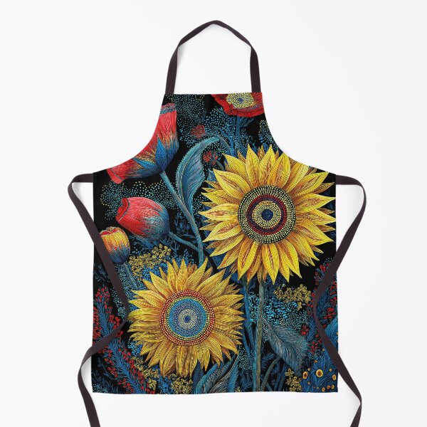 Item preview, Ukrainian Folk Art Sunflower & Poppy Print, Floral Wall Decor  designed and sold by Artistic Gift Print.