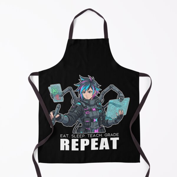 Item preview, Teacher Teach Grade Repeat Sticker - Cyberpunk Techwear Anime Art for Educators designed and sold by Osmose-Studio.