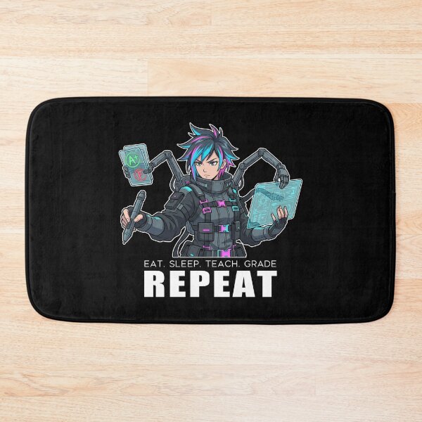 Item preview, Teacher Teach Grade Repeat Sticker - Cyberpunk Techwear Anime Art for Educators designed and sold by Osmose-Studio.