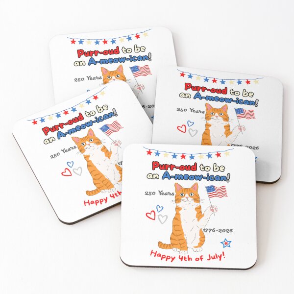 Item preview, 4th of July 250th Purr-oud Orange Tabby Cat designed and sold by MYCatStuff.