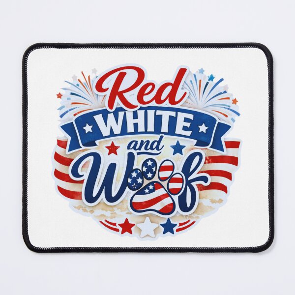 Item preview, Red White and Woof 4th of July Dog Paw Shirt Design designed and sold by MerchlyMike.