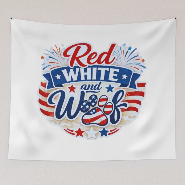 Item preview,  Red White and Woof 4th of July Dog Paw Shirt Design designed and sold by MerchlyMike.