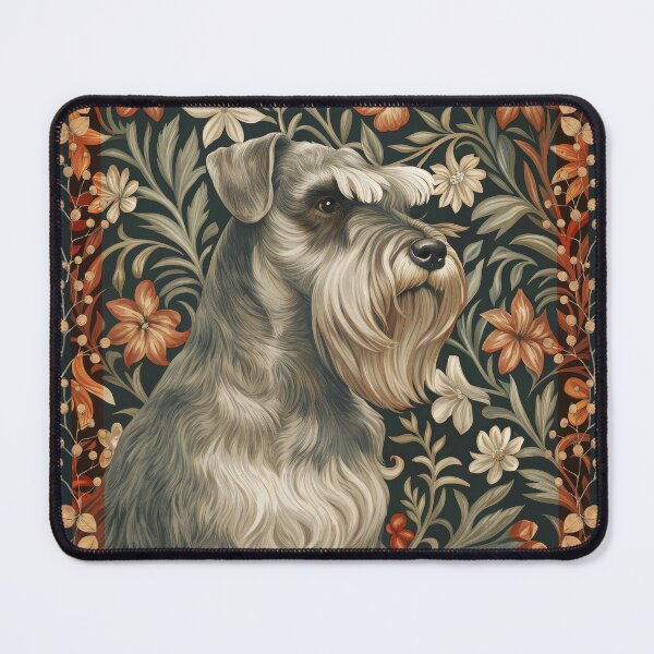Item preview, Vintage Salt and Pepper Schnauzer Floral Art designed and sold by AntiqueImages.