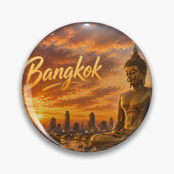 Artikelvorschau, Bangkok Thailand Vintage Brushstroke Design | Wat Arun Travel Artwork entworfen und verkauft von filou designs.