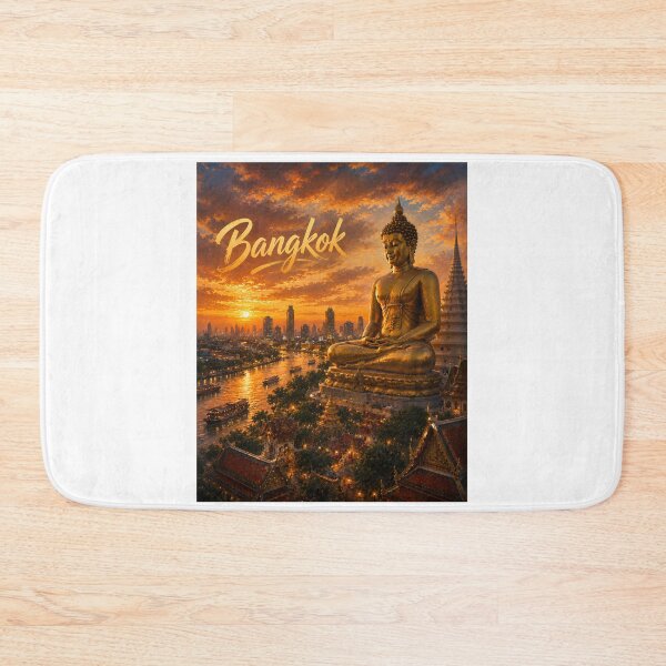 Item preview, Bangkok Thailand Vintage Brushstroke Design | Wat Arun Travel Artwork designed and sold by filou designs.