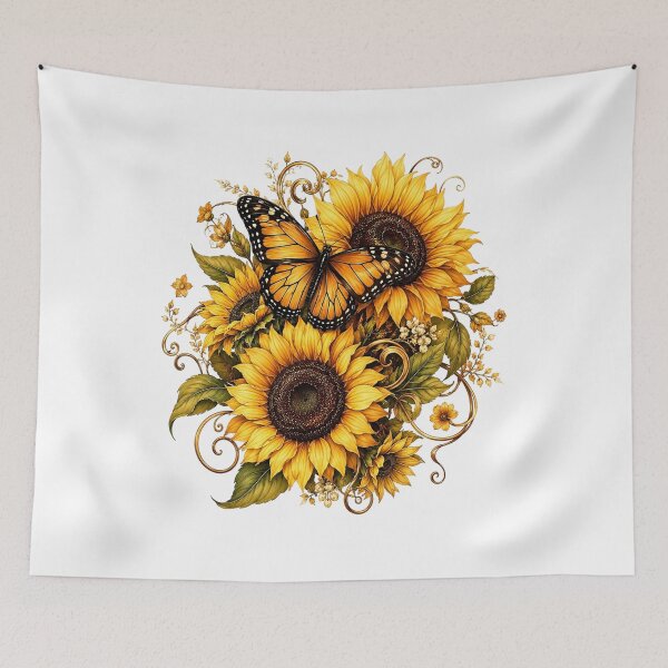 Item preview, Sunflower Butterfly Watercolor designed and sold by PetalGarden.
