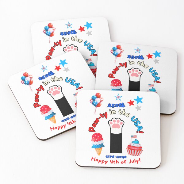 Item preview, 4th of July 250th Black Cat Paw-ty designed and sold by MYCatStuff.