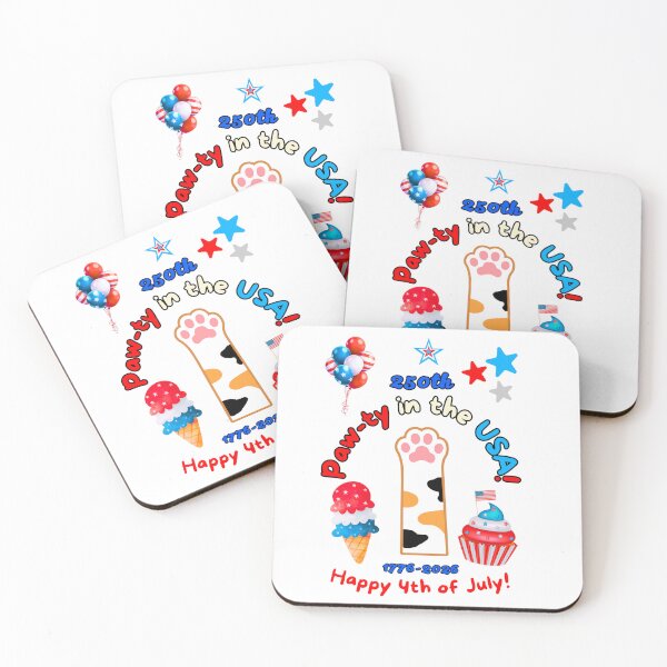 Item preview, 4th of July 250th Calico Cat Paw-ty designed and sold by MYCatStuff.