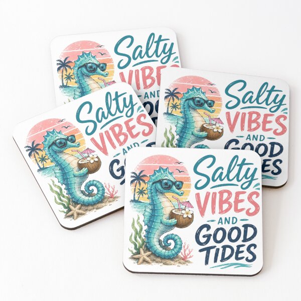 Item preview, Camiseta Salty Vibes Good Tides con estampado de caballito de mar designed and sold by vampbabe54.