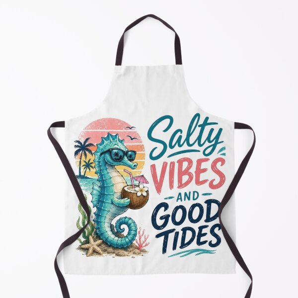 Item preview, Camiseta Salty Vibes Good Tides con estampado de caballito de mar designed and sold by vampbabe54.