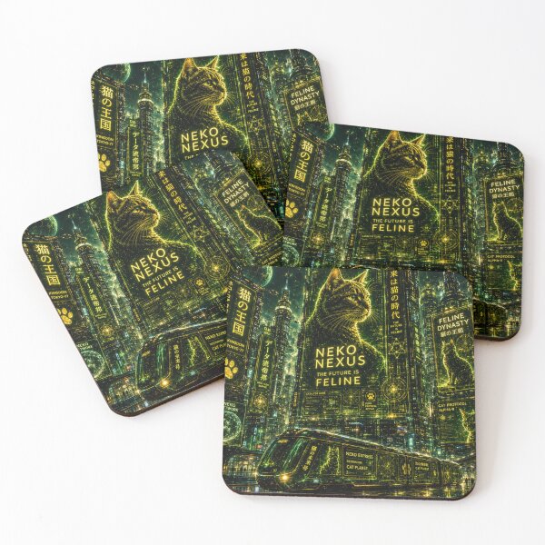 Item preview, Neko Nexus Cyberpunk Cat Megacity Dreamscape designed and sold by Mindworx21.