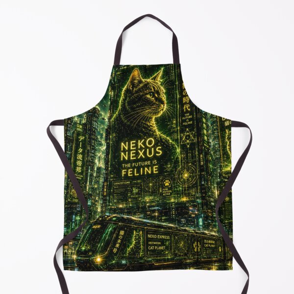 Item preview, Neko Nexus Cyberpunk Cat Megacity Dreamscape designed and sold by Mindworx21.