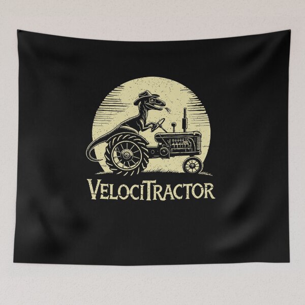 Item preview, Velocitractor Funny Dinosaur Farmer Driving Tractor designed and sold by marke770.
