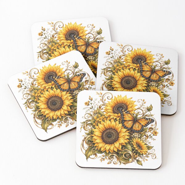 Item preview, Sunflower Butterfly Watercolor designed and sold by PetalGarden.