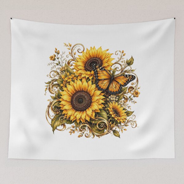 Item preview, Sunflower Butterfly Watercolor designed and sold by PetalGarden.