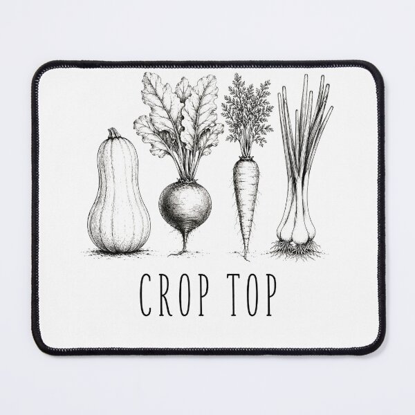 Item preview, Crop Top Funny Gardening Pun Vegetable Art designed and sold by Kladhadredo.