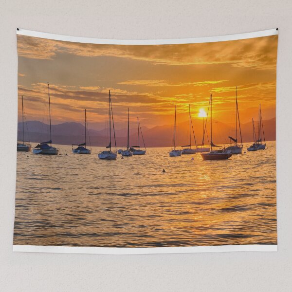 Item preview, Silhouetted Yachts and a Bardolino Sunset  designed and sold by Violaman.