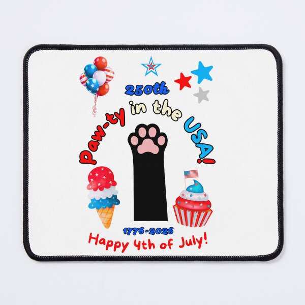 Item preview, 4th of July 250th Black Cat Paw-ty designed and sold by MYCatStuff.