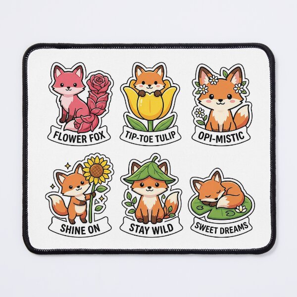 Item preview, Kawaii Fox-Flora Sticker Pack - Cute Fox & Flower Puns designed and sold by SimpleP.