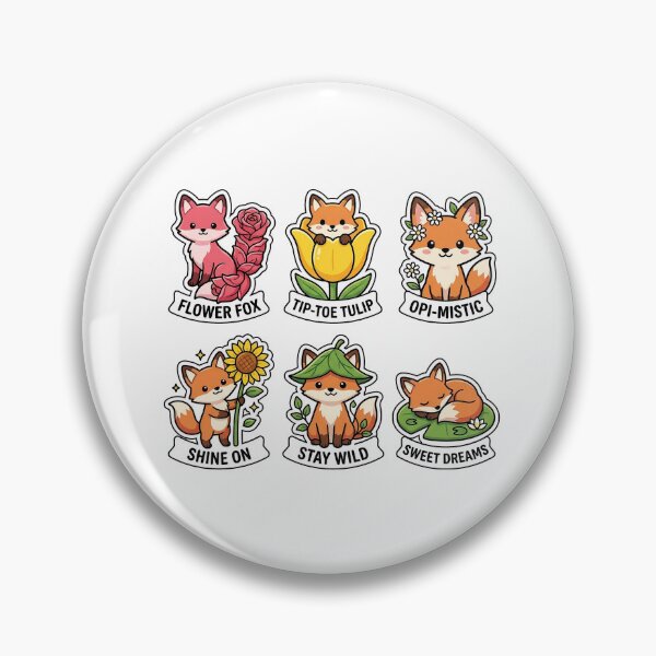 Item preview, Kawaii Fox-Flora Sticker Pack - Cute Fox & Flower Puns designed and sold by SimpleP.