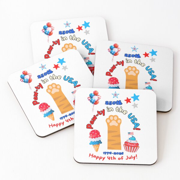 Item preview, 4th of July 250th Orange Cat Paw-ty designed and sold by MYCatStuff.
