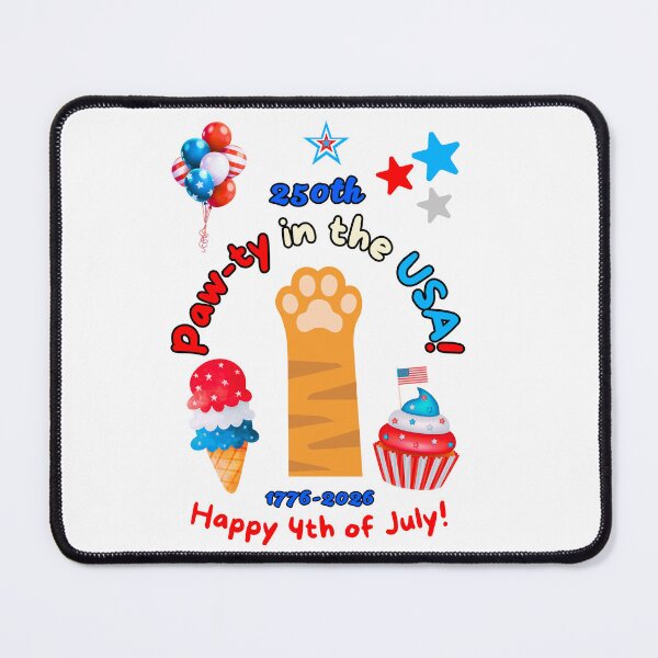 Item preview, 4th of July 250th Orange Cat Paw-ty designed and sold by MYCatStuff.