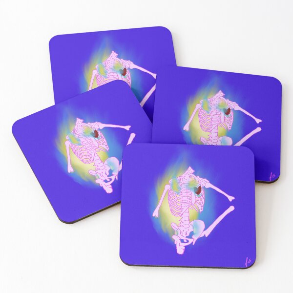 Item preview, Skeleton in blue flames on a blue background designed and sold by mousse-tache.