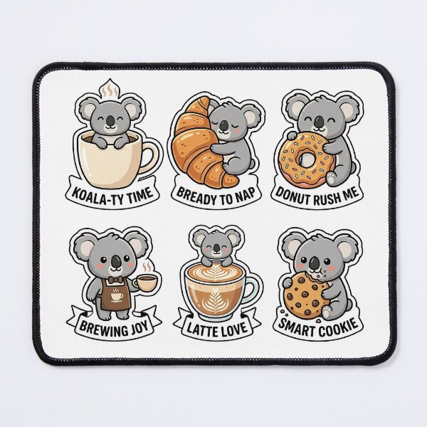 Item preview, Kawaii Koala-Cafe Sticker Pack - Cute Koala & Bakery Puns designed and sold by SimpleP.