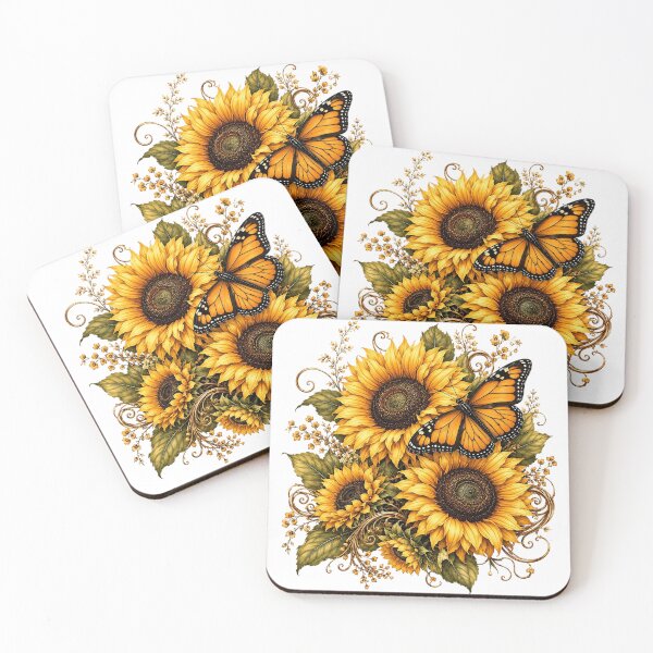 Item preview, Sunflower Butterfly Watercolor designed and sold by PetalGarden.